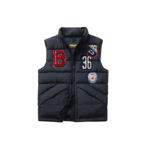 Blauer Piumino smanicato Gilet Uomo con patch Jackson Blu - Francavilla Moda